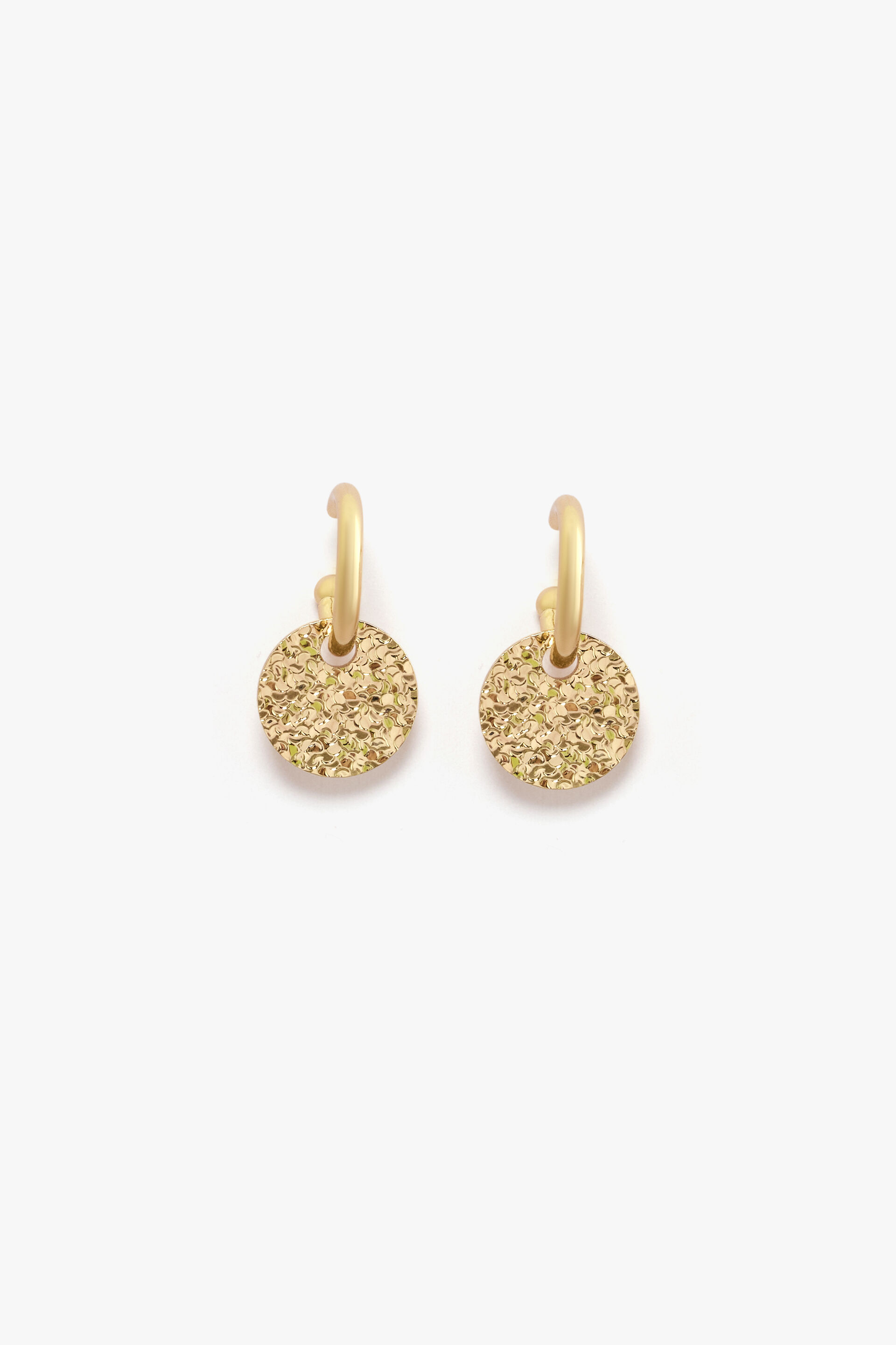 Textured Disc Earrings, , image 1
